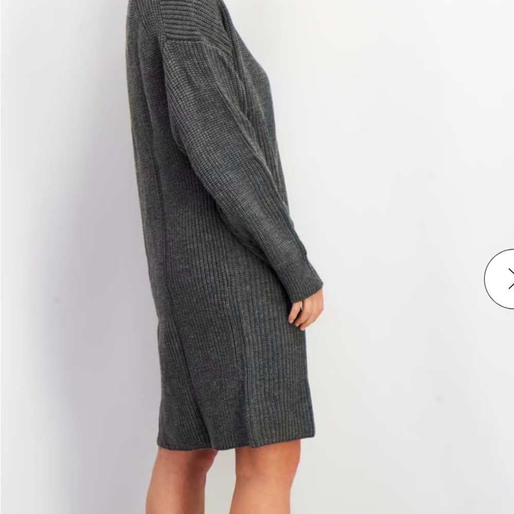 NWT KAREN KANE RELAXED FIT RIBBED SWEATER DRESS GRAY SIZE SMALL OVERSIZED - Picture 2 of 14